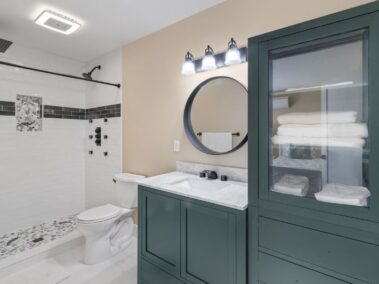 2nd bath Bluetooth music bench and raindrop shower and body jets